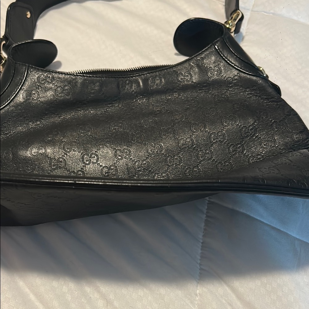 Gucci Horsebit Creole Hasler Guccissima Hobo Gold Black - Picture 15 of 15